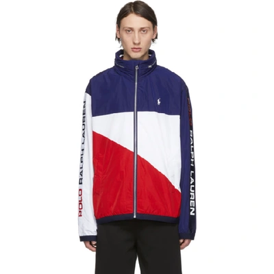 Polo Ralph Lauren Bloc Polo Water Repellent Jacket Multicolour In Pure Wht Red Nwprt Nvy