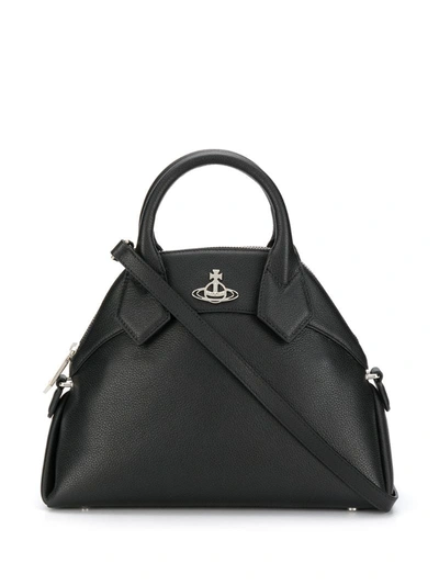 Vivienne Westwood Windsor Medium Black Leather Top Handle Bag