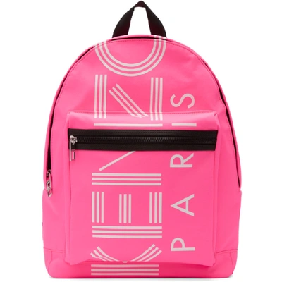 Kenzo Pink Logo Backpack In 26 Deepfuch