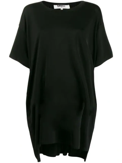 Mm6 Maison Margiela Oversized T-shirt Dress In Black