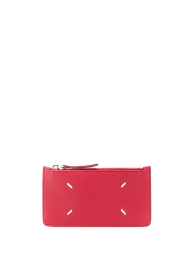 Maison Margiela Small Zipped Wallet In Red