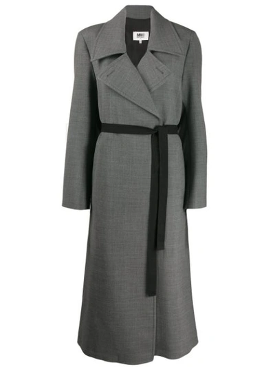 Mm6 Maison Margiela Techno-wool Coat In Grey