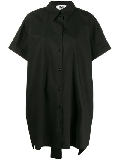 Mm6 Maison Margiela Oversized Shirt Dress In Black