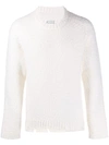 Maison Margiela Round Neck Jumper In White