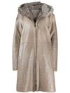 Manzoni 24 Fur-trimmed Coat In Neutrals