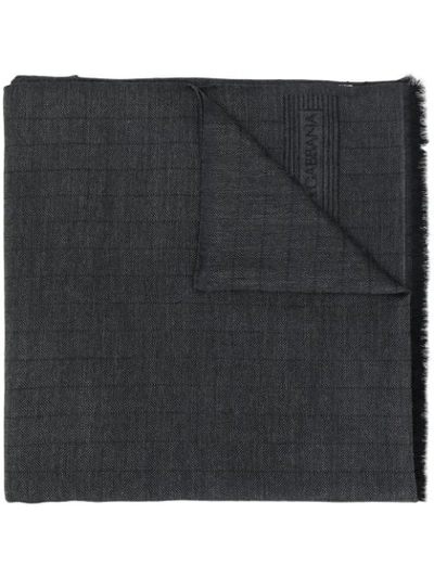 Dolce & Gabbana Frayed Edge Pashmina Scarf In Grey