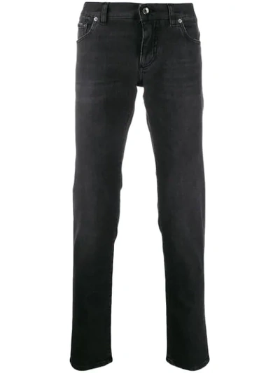 Dolce & Gabbana Logo Plaque Skinny Jeans In Nero