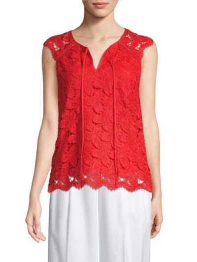Laundry By Shelli Segal Venise Lace Tank In Optic White
