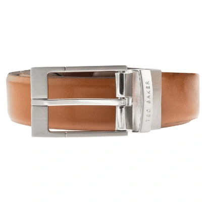 Ted Baker Connary Reversible Leather Belt Brown In Brown / Black / Silver
