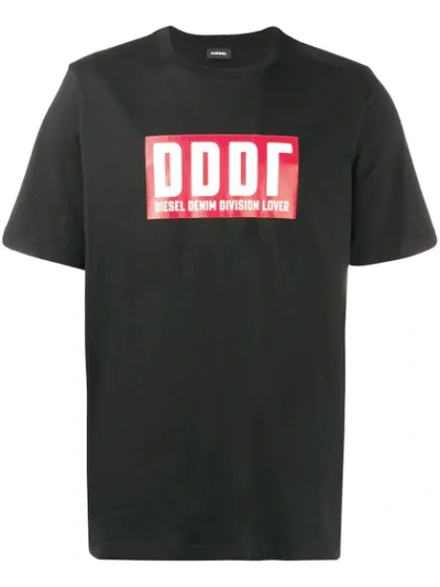 Diesel Logo Print T-shirt In Black