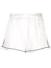 Morgan Lane Fiona Tab-adjustable Silk Lounge Shorts In White