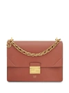 Fendi Kan U Leather Shoulder Bag In Red