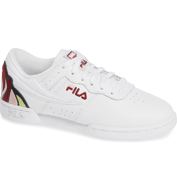 fila original fitness embroidered white shoes