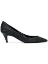 Saint Laurent Charlotte Glitter Pumps In 1249 Black