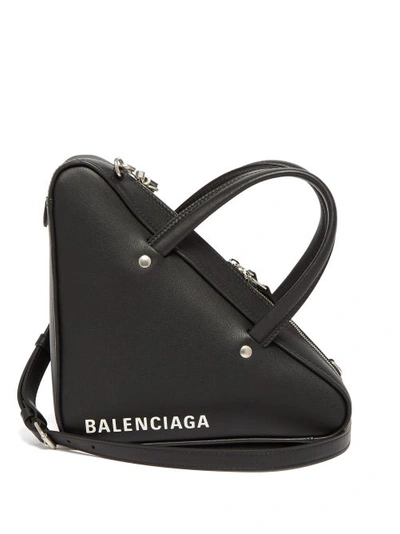 Balenciaga Extra Small Triangle Leather Bag - Black In Noir