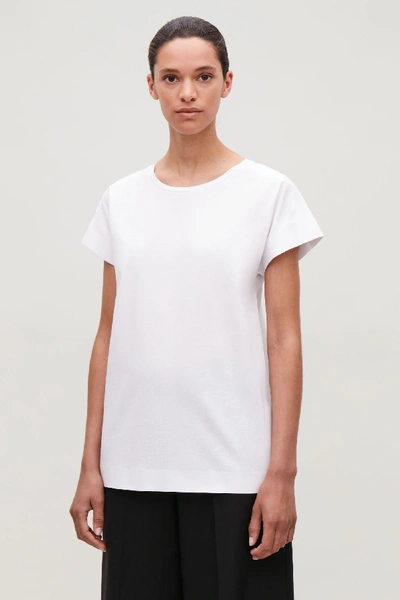 Cos Bonded-cotton Jersey T-shirt In White