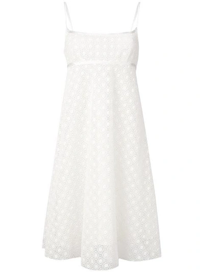 Marc Jacobs Geometric Crochet Lace Empire Waist Slip Dress In Ivory