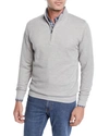 Peter Millar Crown Comfort Interlock Classic Fit Quarter Zip Mock Neck Sweater In Light Gray