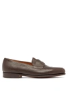 John Lobb 'lopez' Grainy Leather Penny Loafers In Brown