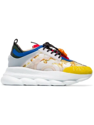 Versace Multicoloured Chain Reaction Printed Sneakers - Db5 Multi In White