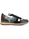 Valentino Garavani Camouflage Rockrunner Sneakers Multicolor In Grey