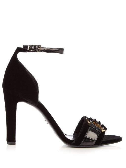 Erdem Helene Velvet Sandals In Black | ModeSens