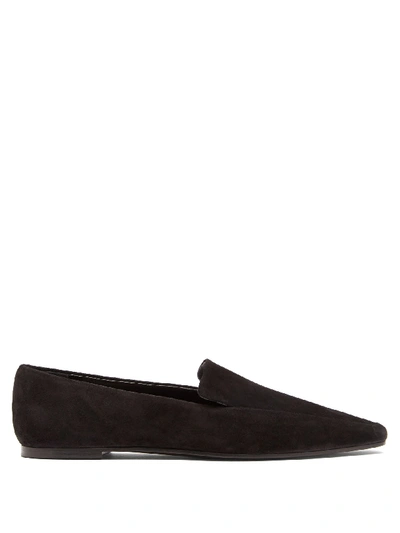 The Row 'minimal' Suede Loafers In Black