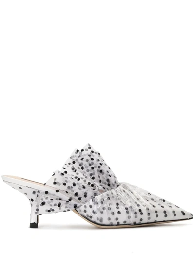 Midnight 00 Ruffle Pvc Layered Polka Dot Tulle Mules In White