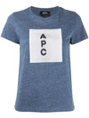 Apc Logo Print T-shirt In Blue