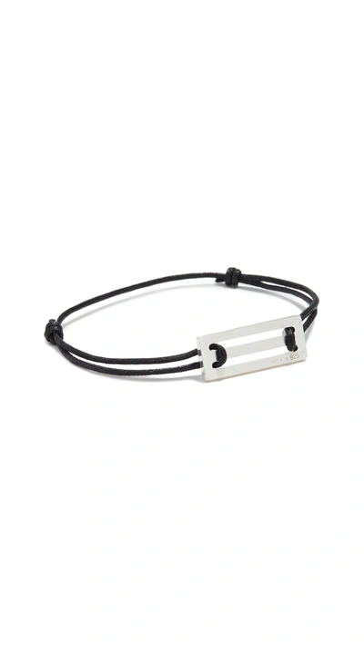 Le Gramme 'le 25/10g' Silver Charm Cord Bracelet In Black