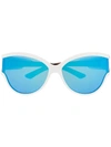 Balenciaga White Mirrored Oval-frame Sunglasses