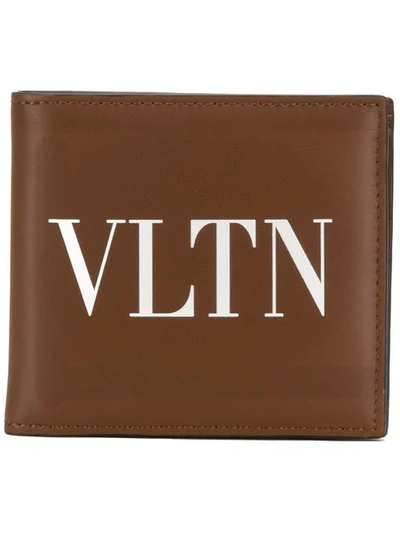 Valentino Garavani Leather Bi-fold Logo Wallet In Brown