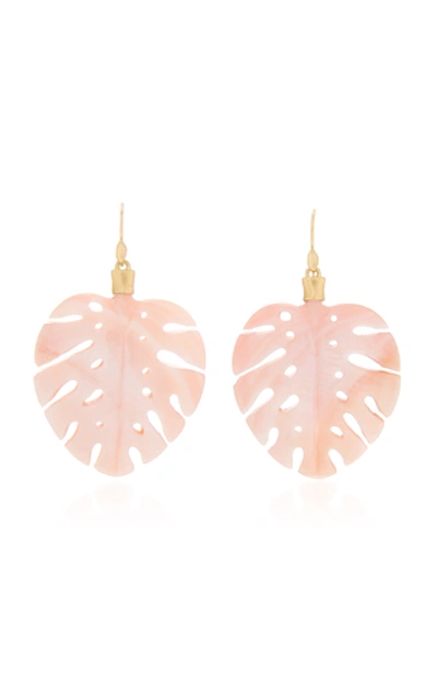 Annette Ferdinandsen Mother Of Pearl Palm Leaf Earring In Pink