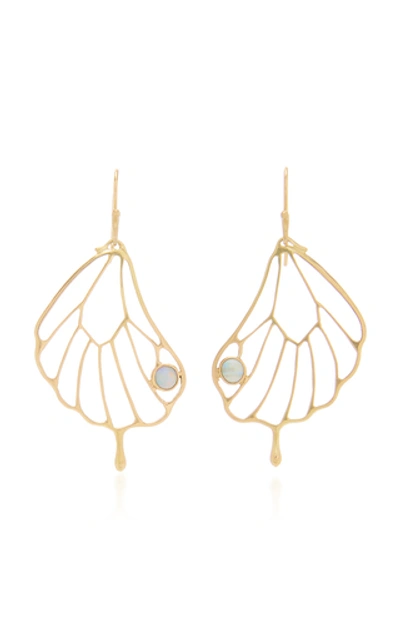 Annette Ferdinandsen Opal Pampion Wing Earring In Gold