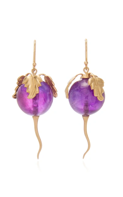 Annette Ferdinandsen Amethyst Beet Earrings In Purple