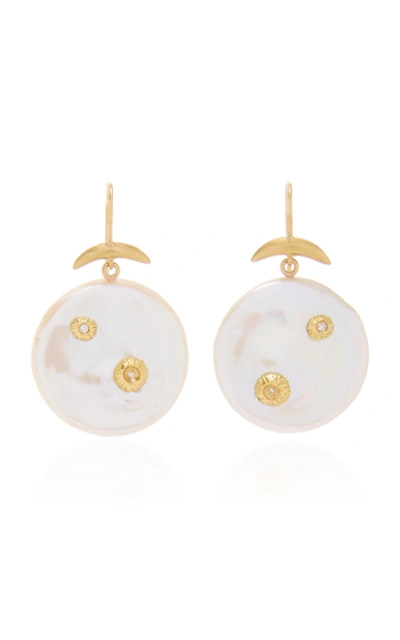 Annette Ferdinandsen Pearl Luna Earring In White