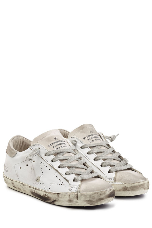 Golden Goose Super Star Suede And Leather Sneakers In White | ModeSens
