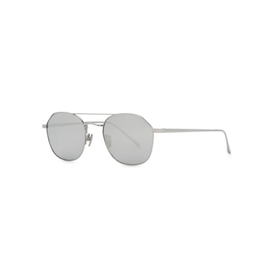 Linda Farrow Luxe 977 C4 Oval-frame Sunglasses In White And Other