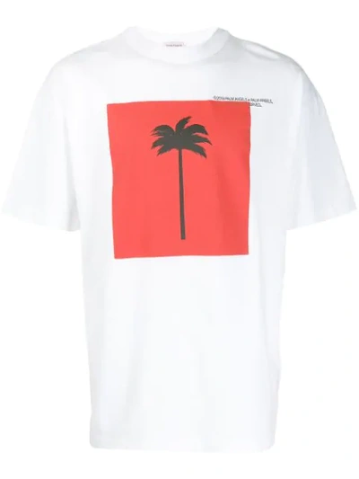 Palm Angels Big Palm Graphic T-shirt In White