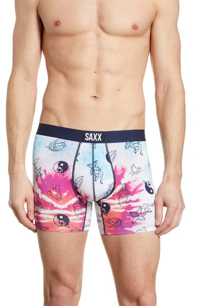 Saxx Vibe Printed Tie-dyed Boxer Briefs In Multi High Tie-dye