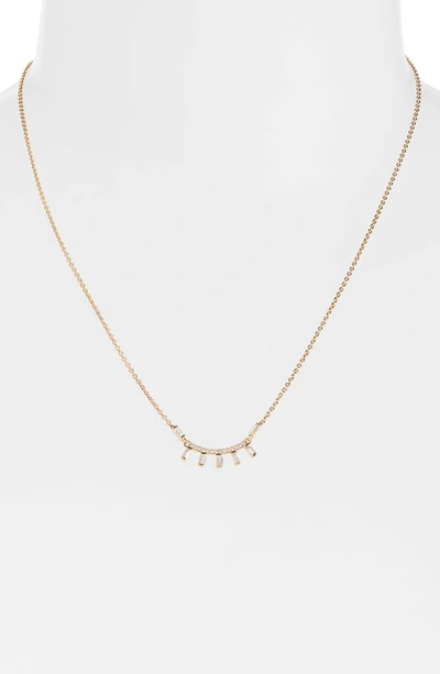 Nadri Mercer Small Baguette & Pave Pendant Necklace, 16 In Gold