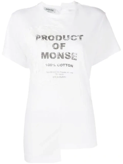 Monse Split Louise Lace Printed T-shirt In White