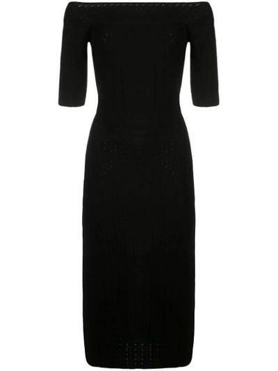 Altuzarra Stansfield Off-the-shoulder Pointelle-knit Dress In Black