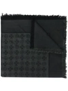 Tory Burch Jacquard Silk-wool Motif Scarf In Black