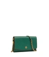 Tory Burch Robinson Chain Wallet In Malachite