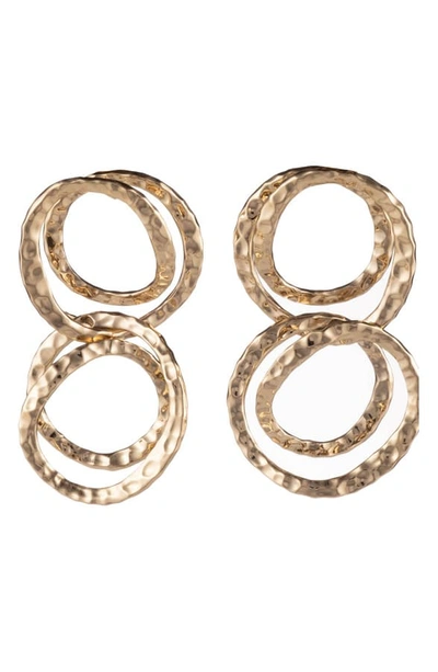 Alexis Bittar Hammered Coil Link Drop Earrings In Gold