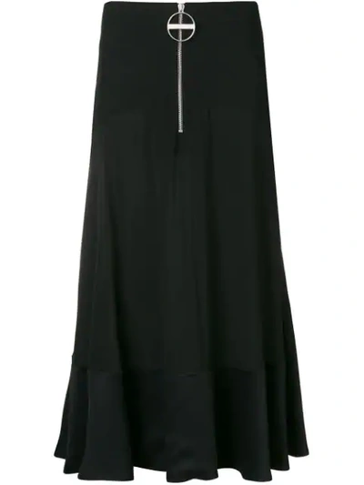 Givenchy Ring Zip Midi Skirt In Black