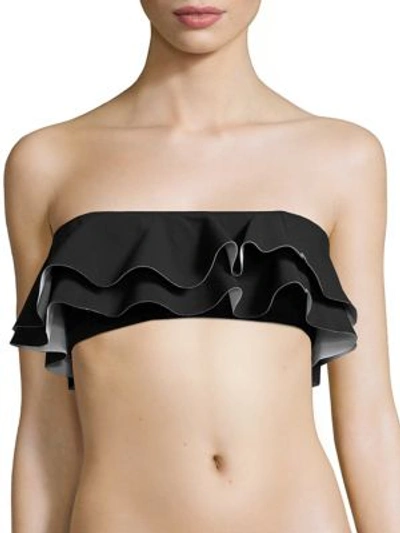 Lisa Marie Fernandez Sabine Ruffle Bikini Set In Black