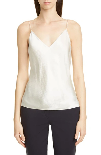 Theory 'easy' Hammered Satin Camisole Top In Parchment