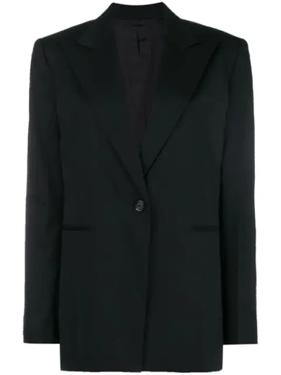 Helmut Lang Notch Lapel Wool-blend Blazer In Black